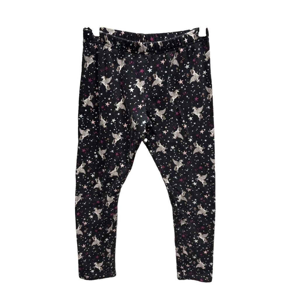 Carter Kids Pants Girls Black Pink White Unicorns Stars Print 14 Elastic Waist